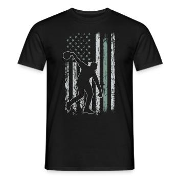 Bowling Retro USA Flag Bowling 4th of July - Men's T-Shirt - black - Front - AI Model Male 178 light (178cm)