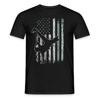 Breake Dance Retro USA Flagge 4th of July - Männer T-Shirt - Schwarz - Vorne - AI Model Male 178 light (178cm)