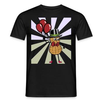 Erdnuss fröhlich Frohsinn Glückwunsch Geburtstag - Männer T-Shirt - Schwarz - Vorne - AI Model Male 178 light (178cm)