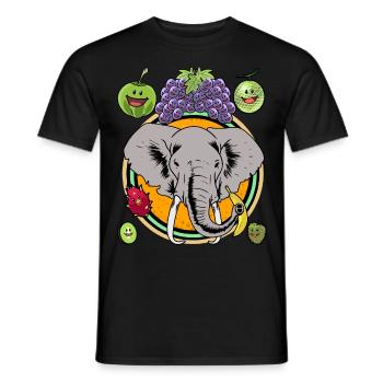Elephant Summer Fruit Fruits Vitamins Healthy Child - Men's T-Shirt - black - Front - AI Model Male 178 light (178cm)