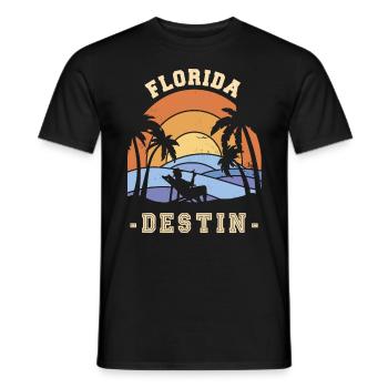 Florida Destin Palm Holidays Ocean Surfing - Men's T-Shirt - black - Front - AI Model Male 178 light (178cm)