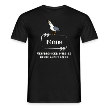 Moin - schreiende Möwe Schrift lustig norddeutsch - Männer T-Shirt - Schwarz - Vorne - AI Model Male 178 light (178cm)