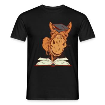 Esel Maultier Einschulung Erstklässler Klug schlau - Männer T-Shirt - Schwarz - Vorne - AI Model Male 178 light (178cm)