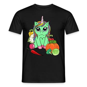 Vitamines Eco Licorne Bio Légumes Plaisir Jardinage - T-shirt homme - noir - Devant - AI Model Male 178 light (178cm)