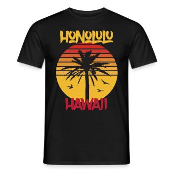 Hawaii Honolulu Palmen Ocean Surfing - Männer T-Shirt - Schwarz - Vorne - AI Model Male 178 light (178cm)