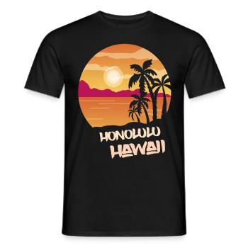 Hawaii Honolulu Holiday Palm Ocean Surfing - T-shirt homme - noir - Devant - AI Model Male 178 light (178cm)