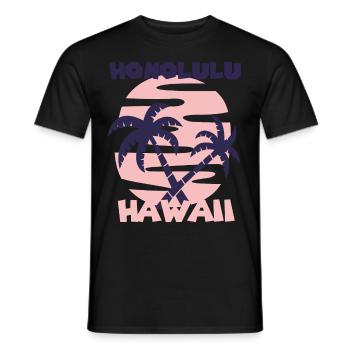 Family Vacation Hawaii Honolulu Palm Tree Beach Oce - Men's T-Shirt - black - Front - AI Model Male 178 light (178cm)