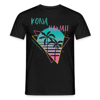 Kona Hawaii Palms Retro Ocean Surfing - Men's T-Shirt - black - Front - AI Model Male 178 light (178cm)