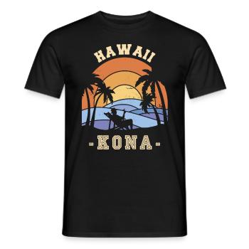 Hawaii Kona Retirement Palm Holidays Ocean Surfing - Men's T-Shirt - black - Front - AI Model Male 178 light (178cm)