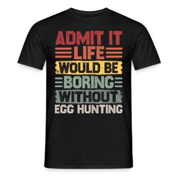 Happy Easter Motif Easter Eggs Funny Easter - Men's T-Shirt - black - Front - AI Model Male 178 light (178cm)