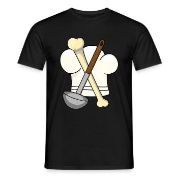 Knochen Suppenkelle Kochmütze Koch Gourmet - Männer T-Shirt - Schwarz - Vorne - AI Model Male 178 light (178cm)