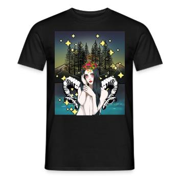 Rêve Fantaisie Elfe Créatures mythiques Contes de fées magiques - T-shirt homme - noir - Devant - AI Model Male 178 light (178cm)
