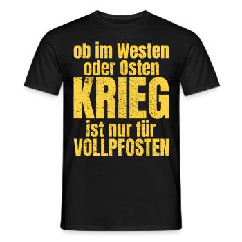 anti Krieg Vollpfosten Frieden Geschenk - Männer T-Shirt - Schwarz - Vorne - AI Model Male 178 light (178cm)