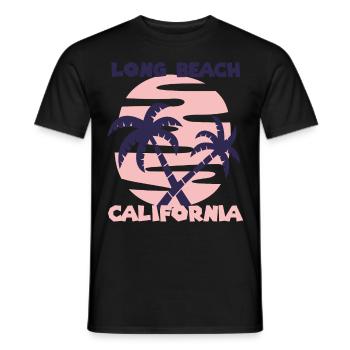 Family Vacation California Long Beach Palm Beach - Men's T-Shirt - black - Front - AI Model Male 178 light (178cm)