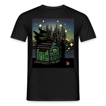 Cabane Forest Maison de sorcière Raben Conte de fées Enfants - T-shirt homme - noir - Devant - AI Model Male 178 light (178cm)