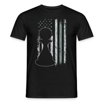 Chess Retro USA Flag Checkmate 4th of July - Men's T-Shirt - black - Front - AI Model Male 178 light (178cm)