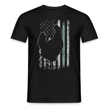 Chicken Farmer Retro USA Flag Farmer 4th of July - Men's T-Shirt - black - Front - AI Model Male 178 light (178cm)