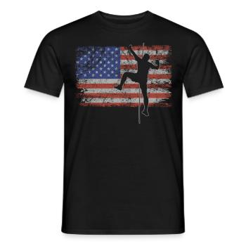 Escalade Retro USA Flag Bloc 4 juillet - T-shirt homme - noir - Devant - AI Model Male 178 light (178cm)