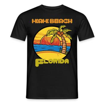 Florida Miami Beach Palmen Urlaub Ocean Surfing - Männer T-Shirt - Schwarz - Vorne - AI Model Male 178 light (178cm)