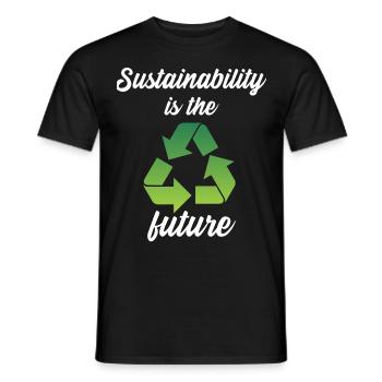 Sustainability is the future - Männer T-Shirt - Schwarz - Vorne - AI Model Male 178 light (178cm)