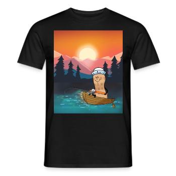 Peanut Leisure Fishing Rod Fishing Rod Fishing - Men's T-Shirt - black - Front - AI Model Male 178 light (178cm)