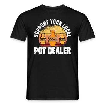 Poterie Argile Cours de poterie Poterie Getöpfert - T-shirt homme - noir - Devant - AI Model Male 178 light (178cm)