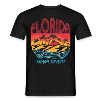 Miami Beach Florida Urlaub Ocean Beach Surfen - Männer T-Shirt - Schwarz - Vorne - AI Model Male 178 light (178cm)