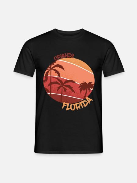 Florida Retro Palm Orlando Holiday Ocean Surfing - Men's T-Shirt - black