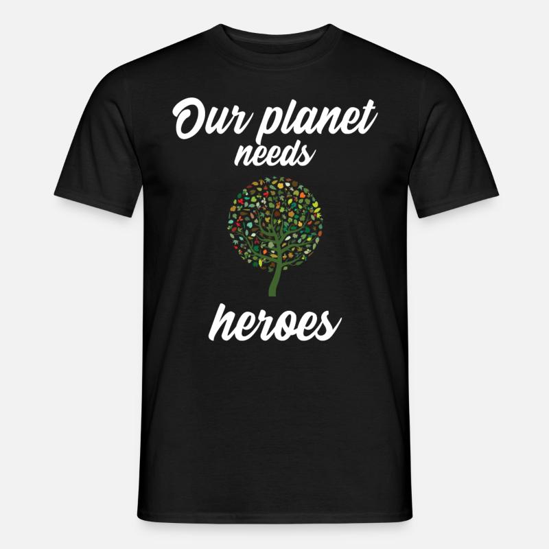 Our planet needs heroes - Männer T-Shirt - Schwarz
