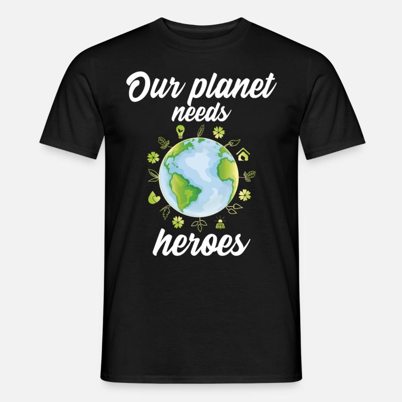 Our planet needs heroes - Männer T-Shirt - Schwarz