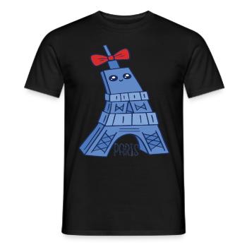 Niedliche Eiffelturm Kawaii Liebe Paris Souvenir P - Männer T-Shirt - Schwarz - Vorne - AI Model Male 178 light (178cm)