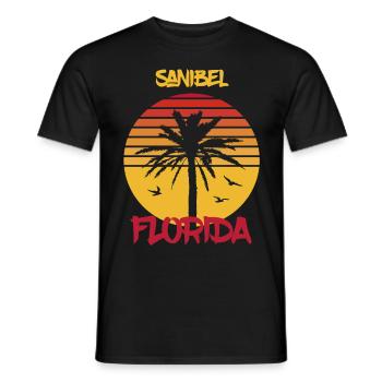 Florida Sanibel Palms Ocean Surfing - T-shirt homme - noir - Devant - AI Model Male 178 light (178cm)