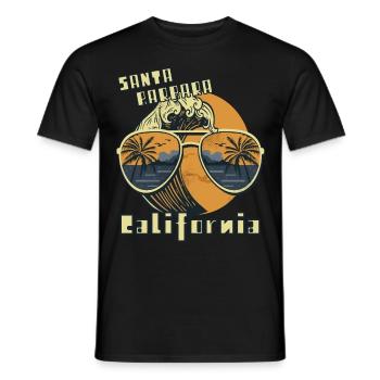 Palm Sunglasses California Santa Barbara Beach - Men's T-Shirt - black - Front - AI Model Male 178 light (178cm)