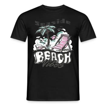 Floride Bord de mer Plage Surf - T-shirt homme - noir - Devant - AI Model Male 178 light (178cm)