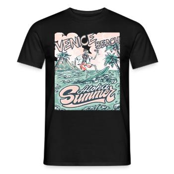 Family Vacation California Venice Beach Palme Ozea - Men's T-Shirt - black - Front - AI Model Male 178 light (178cm)
