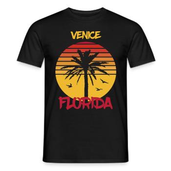 Florida-Venedig-Palmen Ozean-Surfen - Männer T-Shirt - Schwarz - Vorne - AI Model Male 178 light (178cm)