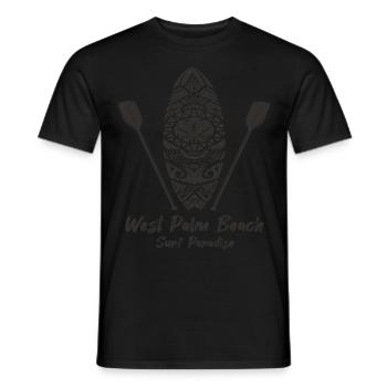 Family Vacation Florida West Palm Beach Palm Ocean - Men's T-Shirt - black - Front - AI Model Male 178 light (178cm)