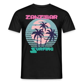 Palm Surf Zansibar Beach Holiday Island Sun - T-shirt homme - noir - Devant - AI Model Male 178 light (178cm)
