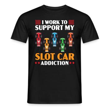 Je travaille pour soutenir ma dépendance à la voiture à sous - T-shirt homme - noir - Devant - AI Model Male 178 light (178cm)