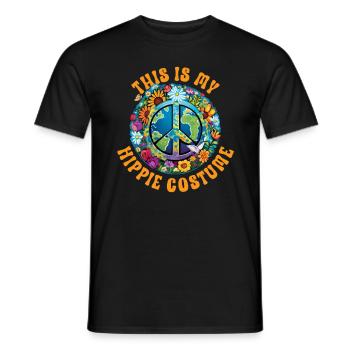 Hippie Peace Sign Peace Flowers Flower Child - T-shirt homme - noir - Devant - AI Model Male 178 light (178cm)