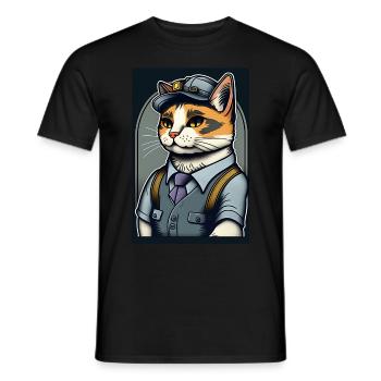 Cat Clerk - Men's T-Shirt - black - Front - AI Model Male 178 light (178cm)