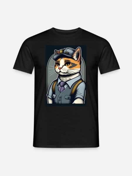 Cat Clerk - Men's T-Shirt - black