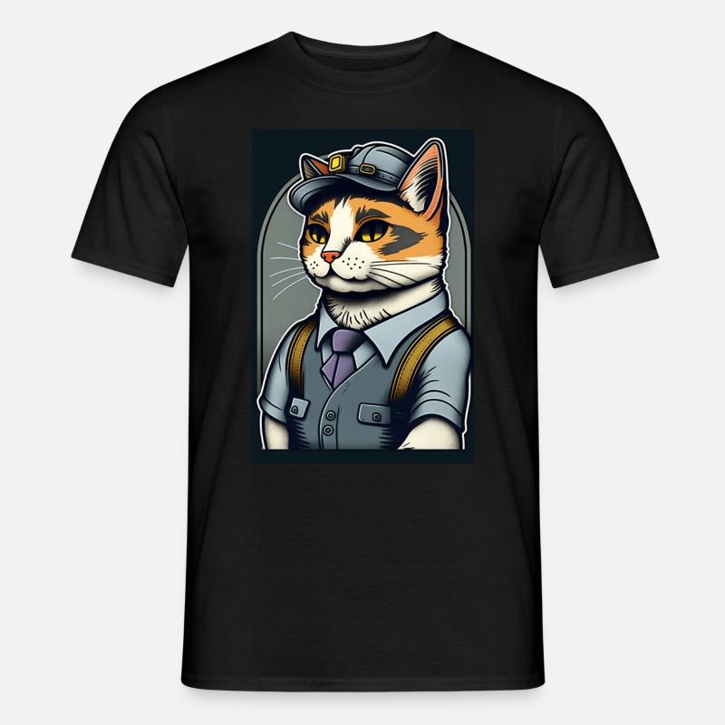 Katzenschreiber - Männer T-Shirt - Schwarz