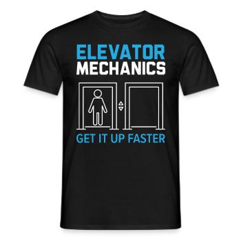 Mécaniciens d’ascenseurs Montée en puissance plus rapide Ascenseur - T-shirt homme - noir - Devant - AI Model Male 178 light (178cm)