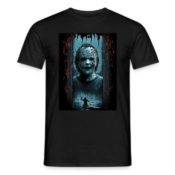 Gruselige Horrorfigur - Männer T-Shirt - Schwarz - Vorne - AI Model Male 178 light (178cm)
