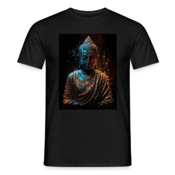 Statue abstraite paisible de Bouddha - T-shirt homme - noir - Devant - AI Model Male 178 light (178cm)
