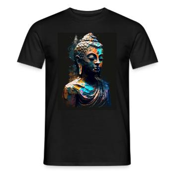 Abstrakte Buddha-Statue - Männer T-Shirt - Schwarz - Vorne - AI Model Male 178 light (178cm)