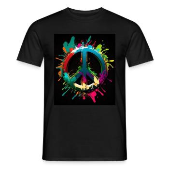 Symbole abstrait de la paix - T-shirt homme - noir - Devant - AI Model Male 178 light (178cm)