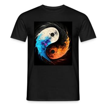 Abstraktes Yin- und Yang-Symbol - Männer T-Shirt - Schwarz - Vorne - AI Model Male 178 light (178cm)