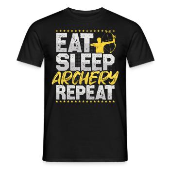 Bogenschießen Eat Sleep Repeat Bogen Bogenschießen - Männer T-Shirt - Schwarz - Vorne - AI Model Male 178 light (178cm)